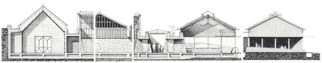 pencil drawing of Kumano-Kodo-Center competition, 2003