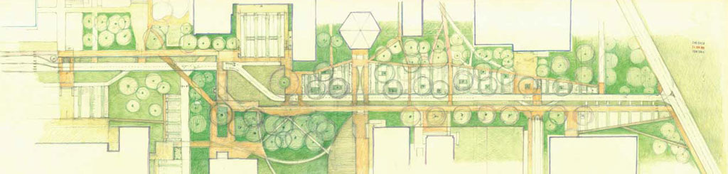 The green mall plan for mie university, coloured pencils, 2015
