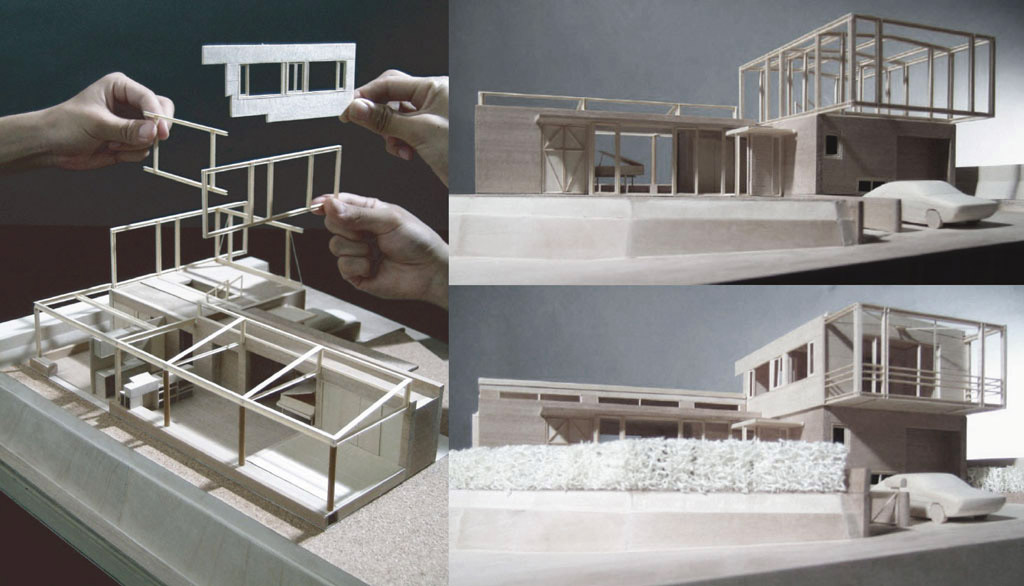 Model photo of a hpuse of composite structure